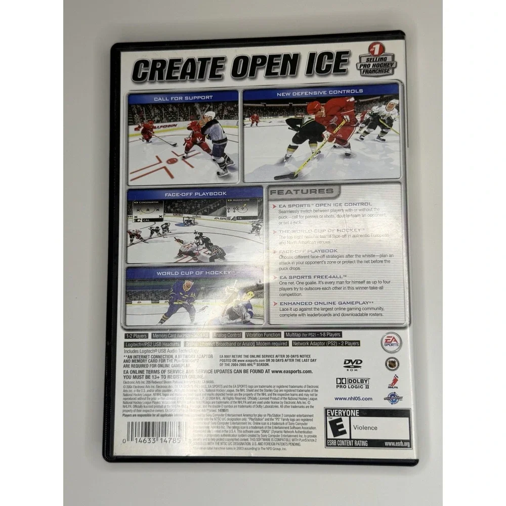 NHL 2005 (Sony PlayStation 2, 2004) Video game complete in box